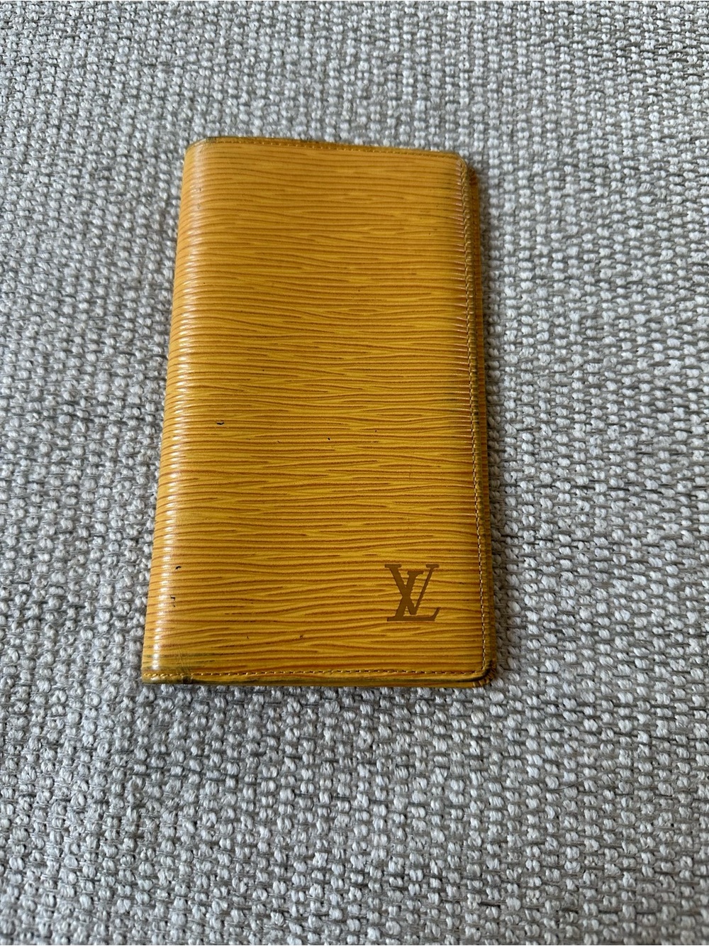 Authentic Louis Vuitton Yellow Epi Leather Long Checkbook Wallet
